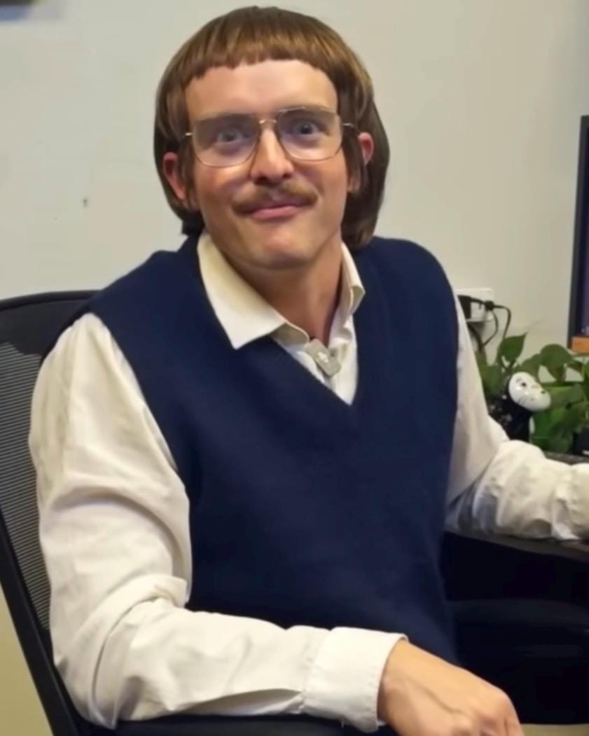 An image of comedian and actor Jay Renshaw, also known as "Chit" from an internet skit