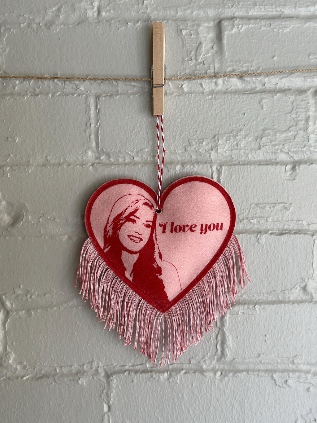 I Love You | Nathan For You Inspired Felt Wall Hanging | Natha Fielder Valentine Gift | Novelty Pull Chain Ornament