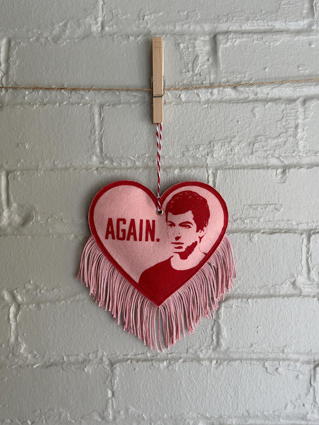 I Love You | Nathan For You Inspired Felt Wall Hanging | Natha Fielder Valentine Gift | Novelty Pull Chain Ornament