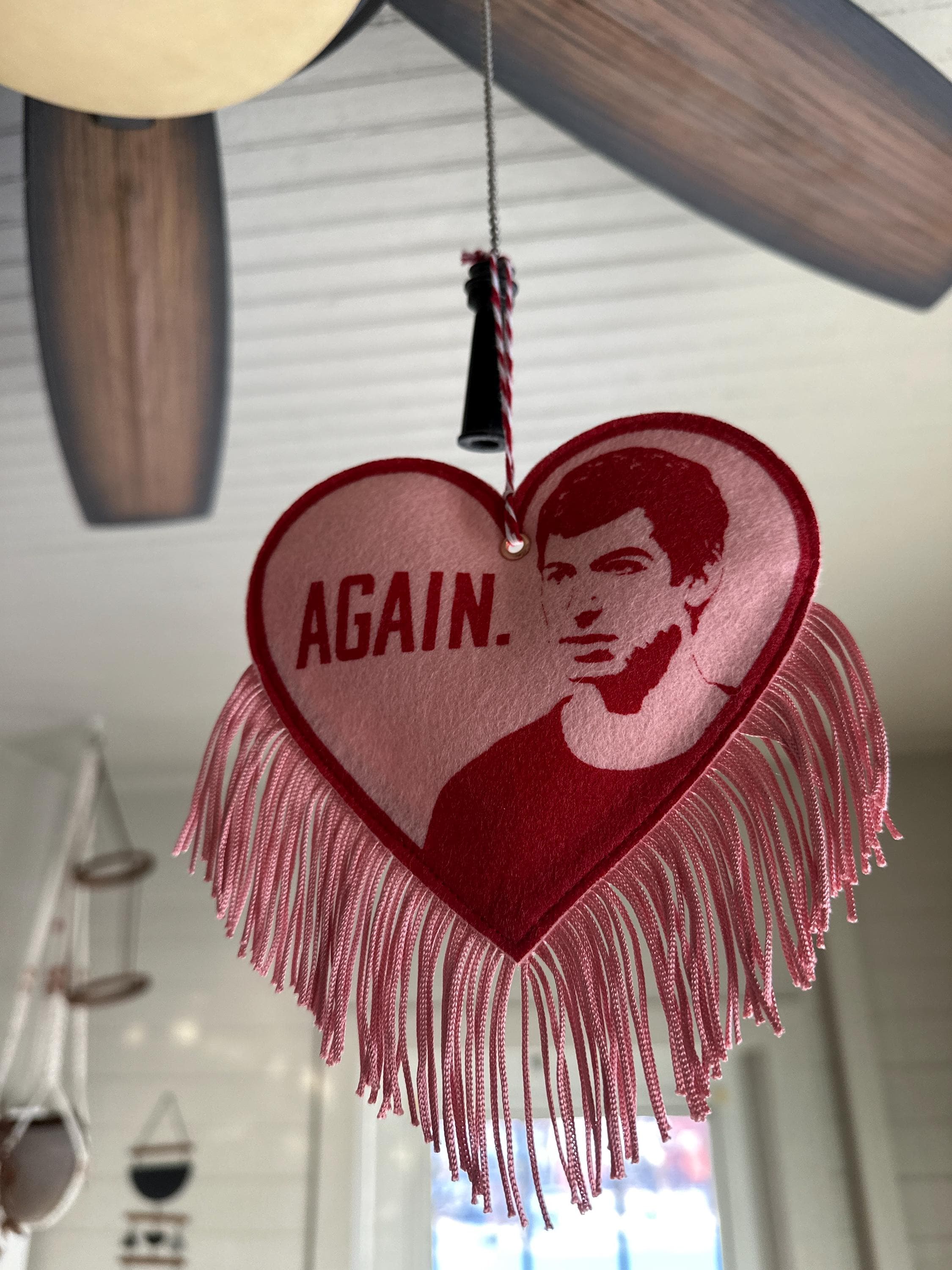 I Love You | Nathan For You Inspired Felt Wall Hanging | Natha Fielder Valentine Gift | Novelty Pull Chain Ornament