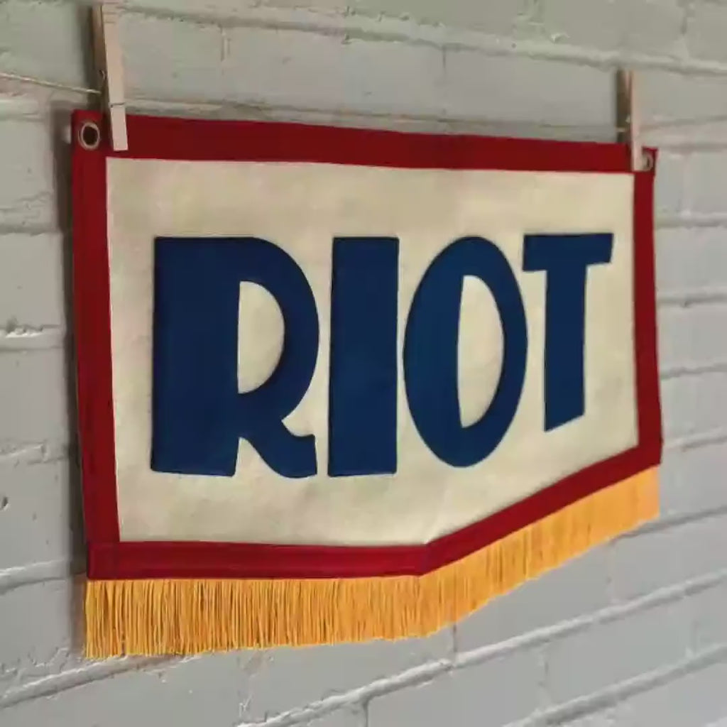 RIOT Felt Banner | Political Resistance Wall Art | Second American Civil War Art