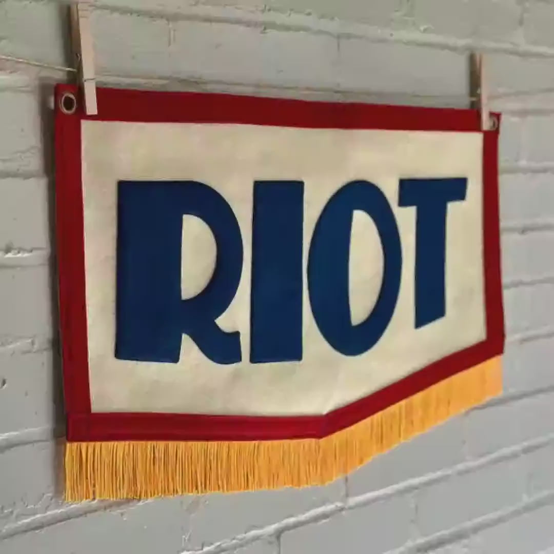 RIOT Felt Banner | Political Resistance Wall Art | Second American Civil War Art