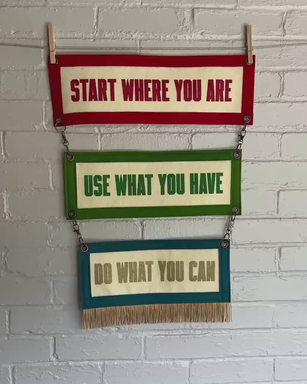 Use What You Have Wool Felt Banner | Arthur Ashe Quote | Inspirational Banner for Modern Gallery Wall