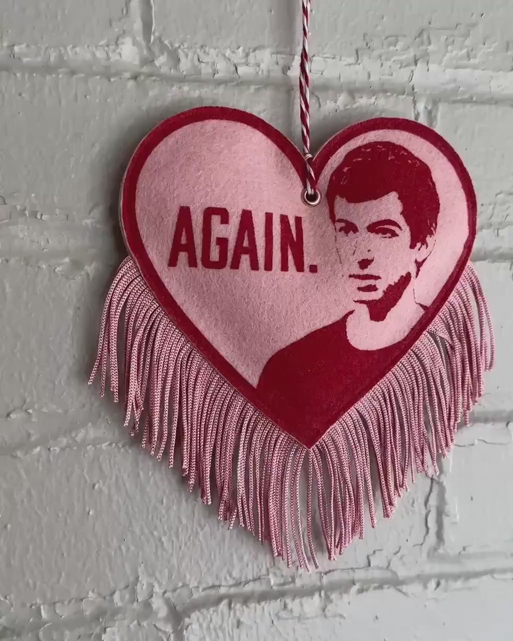 I Love You | Nathan For You Inspired Felt Wall Hanging | Natha Fielder Valentine Gift | Novelty Pull Chain Ornament